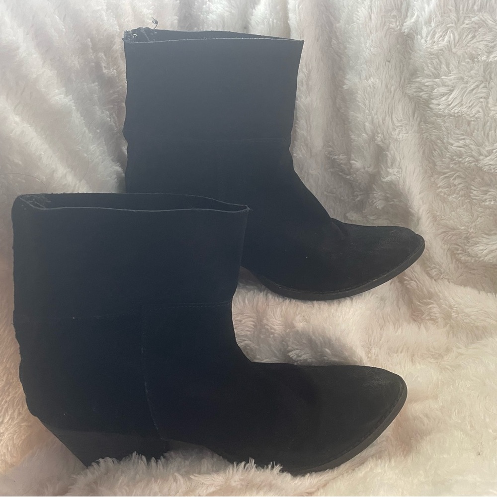 Black suede ankle boots